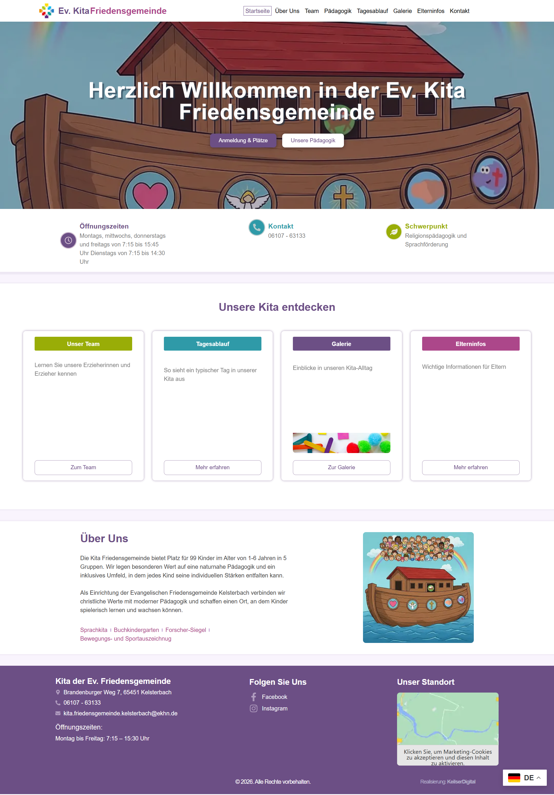 Kita Friedensgemeinde Kelsterbach Webdesign Preview
